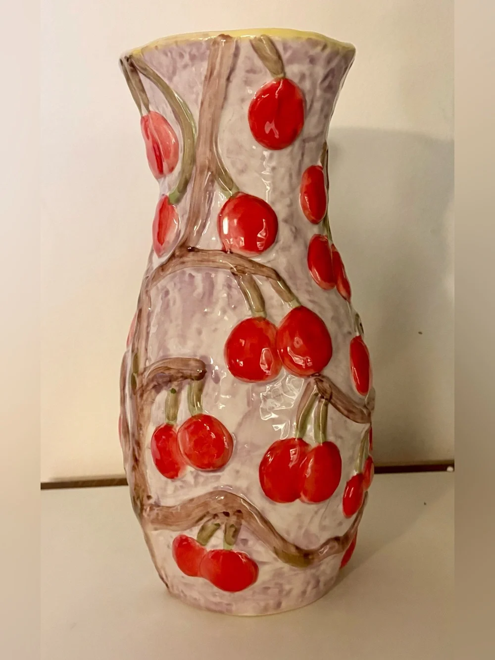 Anthropologie Nathalie Lete Nature Nurture Large Vase🔥Blackbird and cherries